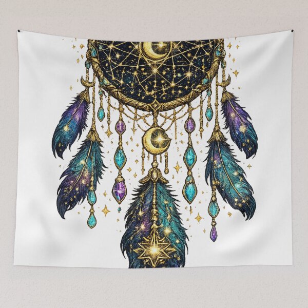 Item preview, Celestial Moon Dreamcatcher | Mystical Astrology Decor | Cosmic Boho Spiritual Art designed and sold by irfanshikh.