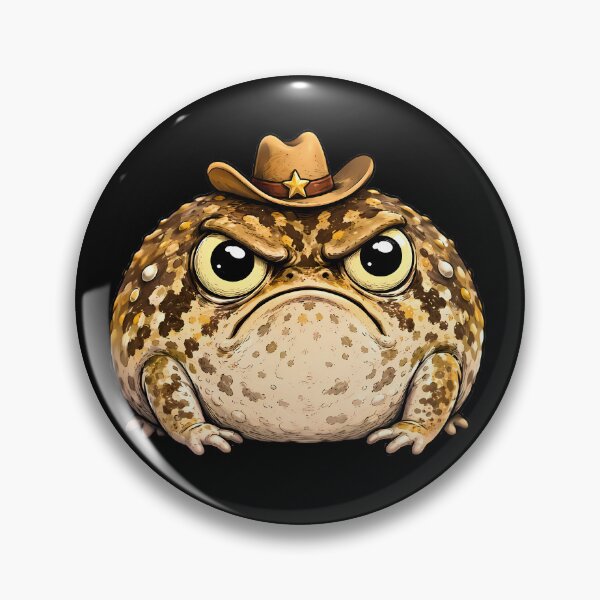 Item preview, Grumpy Toad Wearing Sheriff Cowboy Hat designed and sold by Linework Studio.