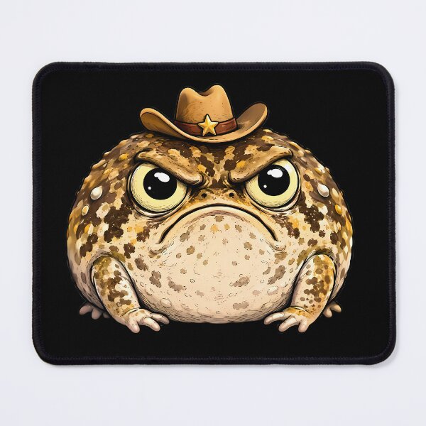 Item preview, Grumpy Toad Wearing Sheriff Cowboy Hat designed and sold by Linework Studio.