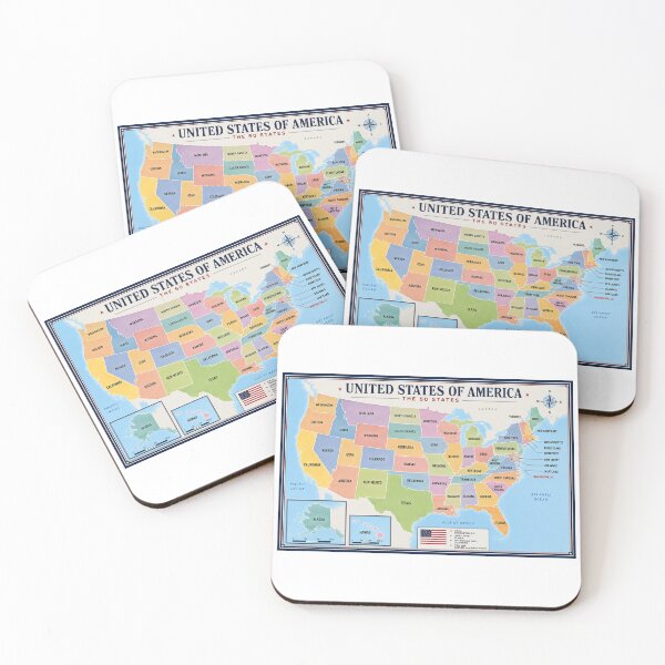 Item preview, United States of America Map | 50 States Political Map | USA Wall Art designed and sold by SlanPOD.