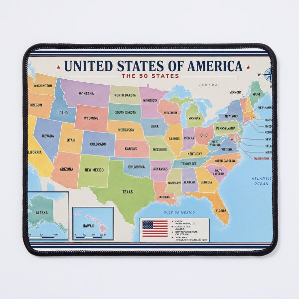 Item preview, United States of America Map | 50 States Political Map | USA Wall Art designed and sold by SlanPOD.