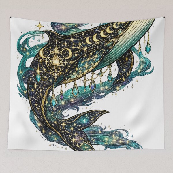 Item preview, Cosmic Mystic Whale | Celestial Ocean Fantasy | Moon Phase Astrology Art designed and sold by irfanshikh.