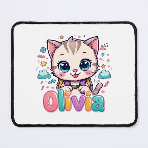 Item preview, Olivia Cute Cat Personalized Girls Back To School designed and sold by EchoPrint Co..