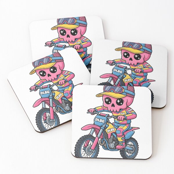 Item preview, Pink Skull Motocross Dirt Bike Racing Kawaii Art by DLBG designed and sold by DLBG-STORE.