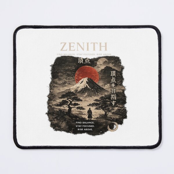 Item preview, Zenith Samurai Design with Mount Fuji and Japanese calligraphy – Motivational Print designed and sold by Lexyfy.