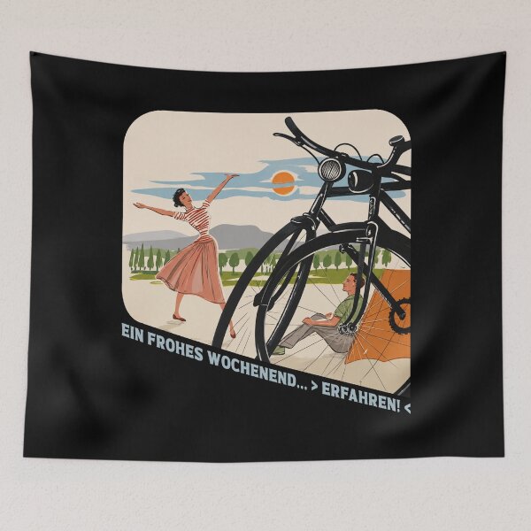 Item preview, Vintage East German Bicycle Weekend Cycling Camping Pun designed and sold by Maljonic.