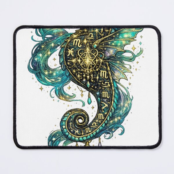 Item preview, Mystical Zodiac Seahorse | Celestial Ocean Creature | Astrology Fantasy Art designed and sold by irfanshikh.