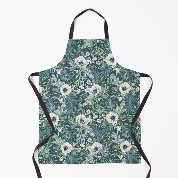 Item preview, White Winter Anemones Watercolor Frowers Berries & Botanical Greenery designed and sold by art-tee-ua.