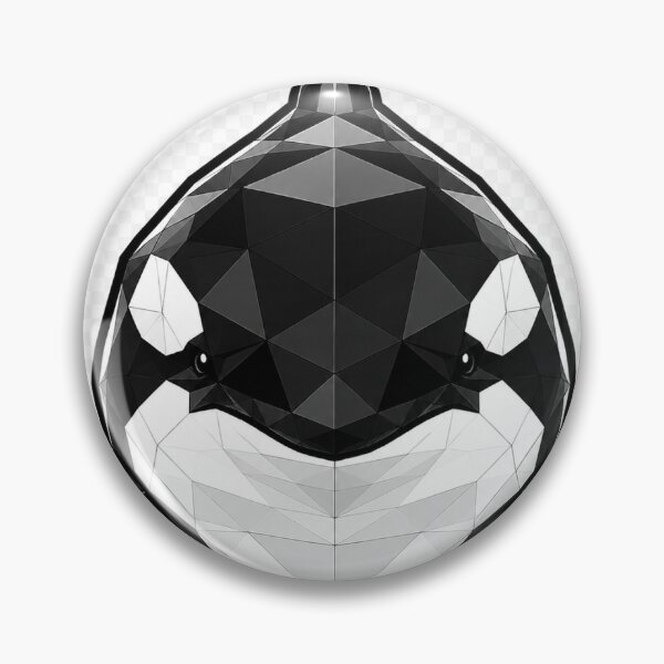 Item preview, Geometric Orca Head | Low Poly Killer Whale Vector | Black & White Marine Wildlife Sticker designed and sold by DesertInkArt.