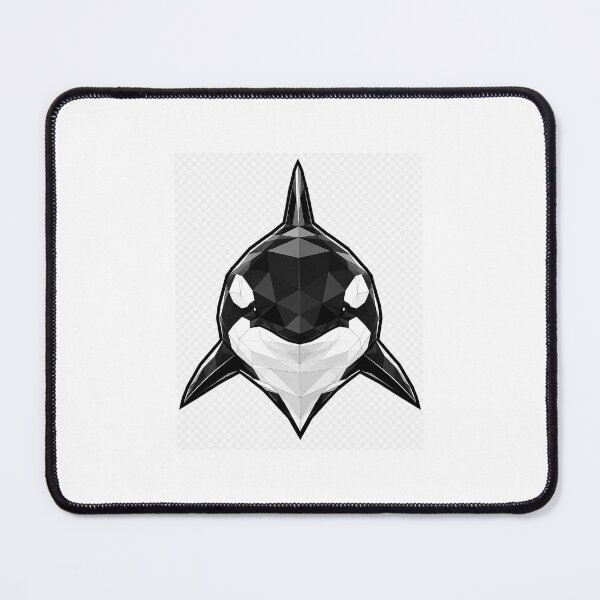 Item preview, Geometric Orca Head | Low Poly Killer Whale Vector | Black & White Marine Wildlife Sticker designed and sold by DesertInkArt.