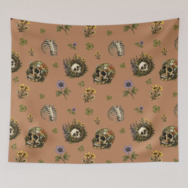 Item preview, Forestcore Skull Botanical Seamless Pattern with Wildflowers 1 designed and sold by SimplePoDesign.
