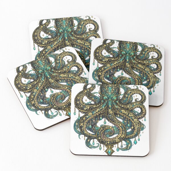 Item preview, Cosmic Zodiac Octopus | Celestial Sea Monster | Mystical Astrology Ocean Art designed and sold by irfanshikh.
