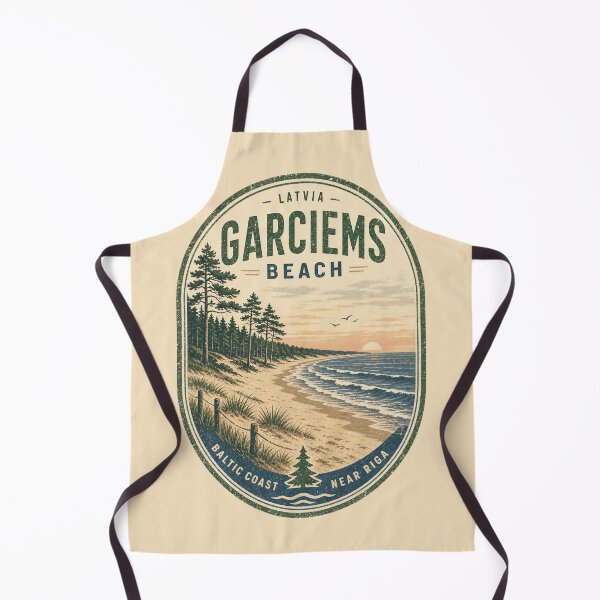 Item preview, Garciems Beach Latvia Vintage Travel Badge, Baltic Coastal Escape designed and sold by Jandedan.