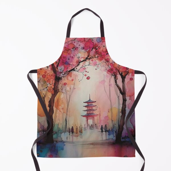 Item preview, Japanese Pagoda Beneath Cherry Blossoms designed and sold by kaldart.