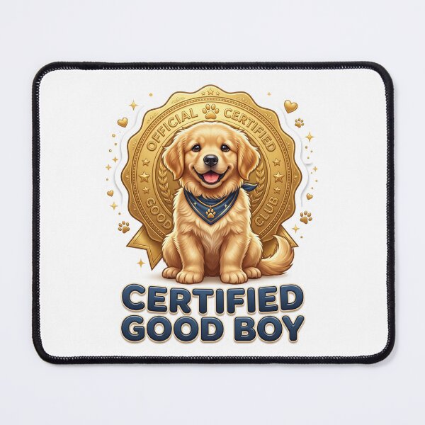 Item preview, Certified Good Boy Golden Retriever Dog Art designed and sold by pradeepvisuals.
