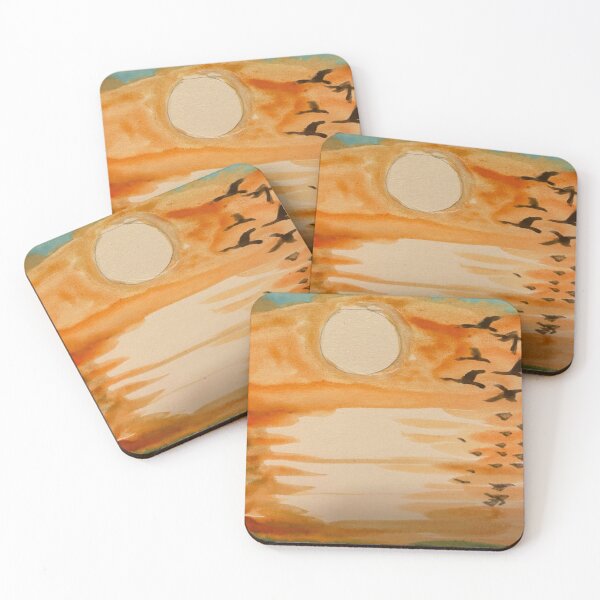 Item preview, Sun Over Lake With Geese Flying By designed and sold by pinkyjainpan.