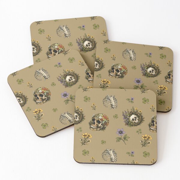 Item preview, Forestcore Skull Botanical Seamless Pattern with Wildflowers 3 designed and sold by SimplePoDesign.
