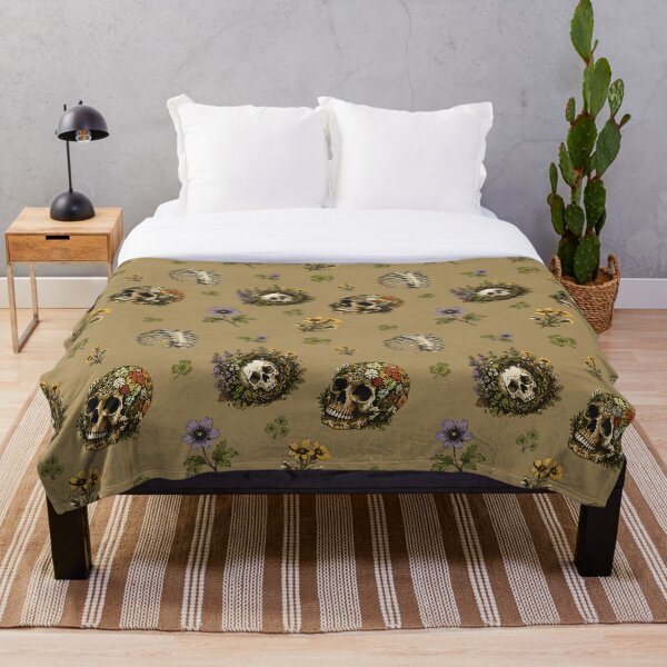 Item preview, Forestcore Skull Botanical Seamless Pattern with Wildflowers 3 designed and sold by SimplePoDesign.