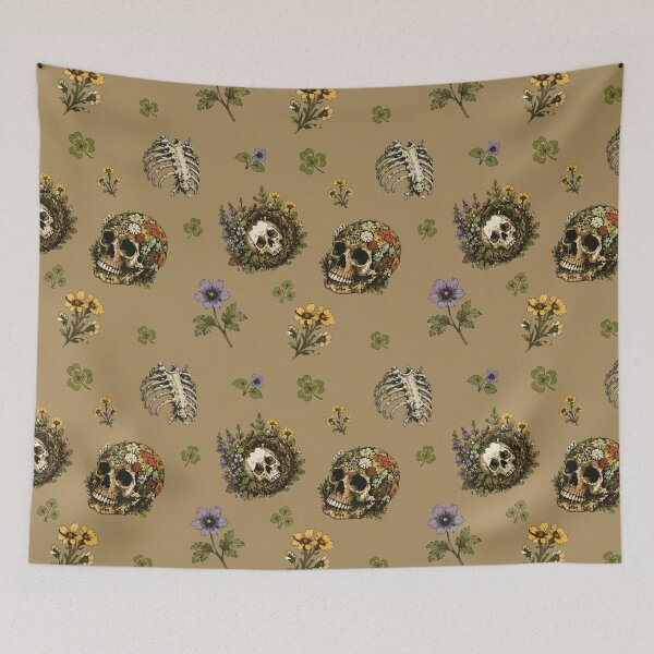 Item preview, Forestcore Skull Botanical Seamless Pattern with Wildflowers 3 designed and sold by SimplePoDesign.
