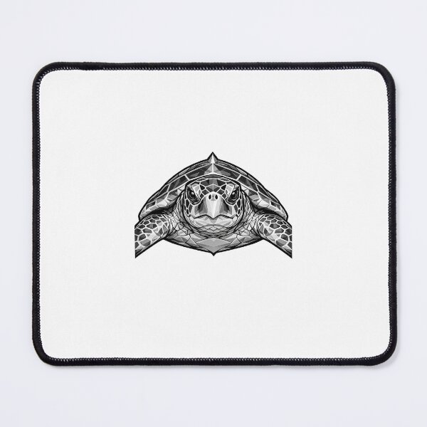 Item preview, Geometric Green Sea Turtle Head | Low Poly Marine Wildlife Vector | Black & White Turtle Sticker designed and sold by DesertInkArt.