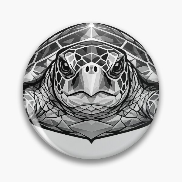 Item preview, Geometric Green Sea Turtle Head | Low Poly Marine Wildlife Vector | Black & White Turtle Sticker designed and sold by DesertInkArt.