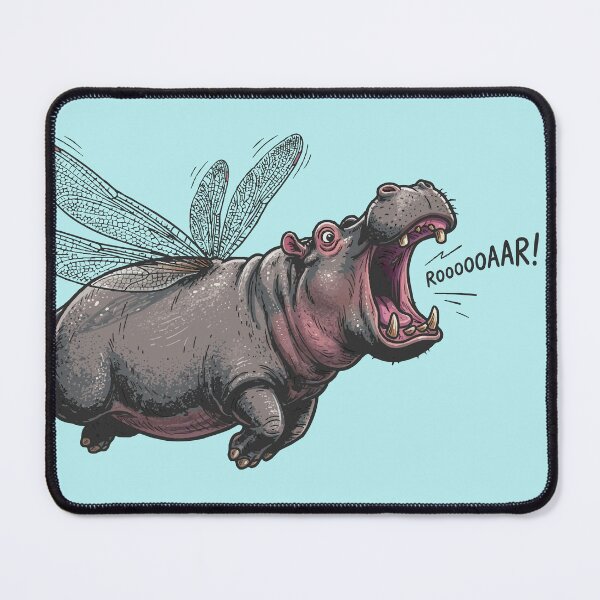 Item preview, Flying Hippo Roar - Funny Flying Hippopotamus designed and sold by chriswo-design.