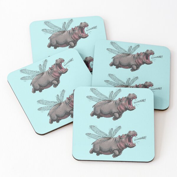 Item preview, Flying Hippo Roar - Funny Flying Hippopotamus designed and sold by chriswo-design.