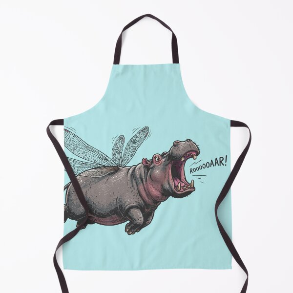 Item preview, Flying Hippo Roar - Funny Flying Hippopotamus designed and sold by chriswo-design.