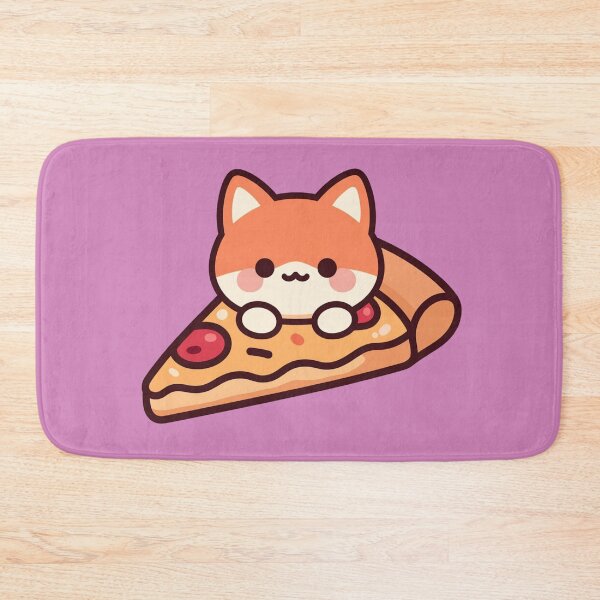 Item preview, Kawaii Cat Pizza Slice Cute Cartoon Kitten Food Illustration designed and sold by Randomnessy.