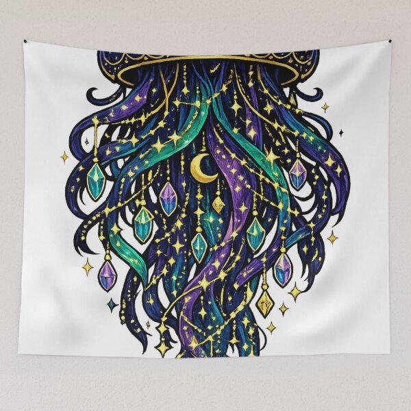 Item preview, Celestial Zodiac Jellyfish | Cosmic Astrology Ocean Art | Mystical Marine Fantasy designed and sold by irfanshikh.