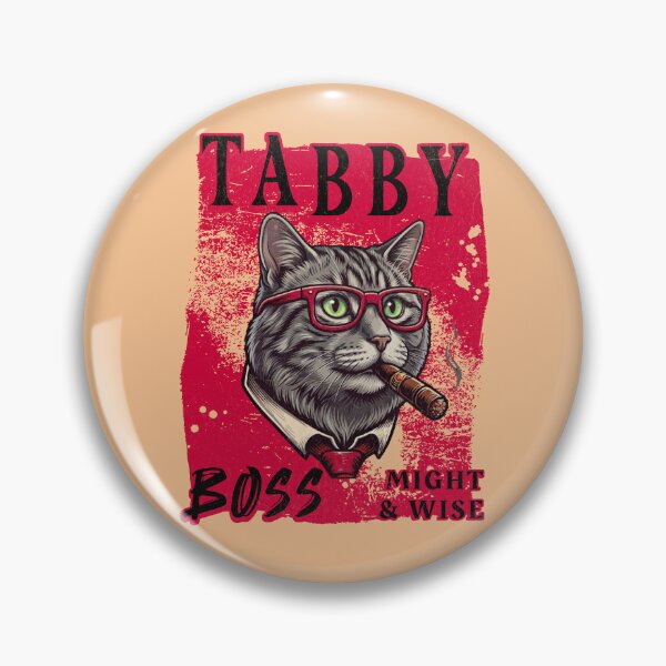 Item preview, Gray Tabby Boss Design – Cat with Cigar Mafia Style designed and sold by PixelsPaws.