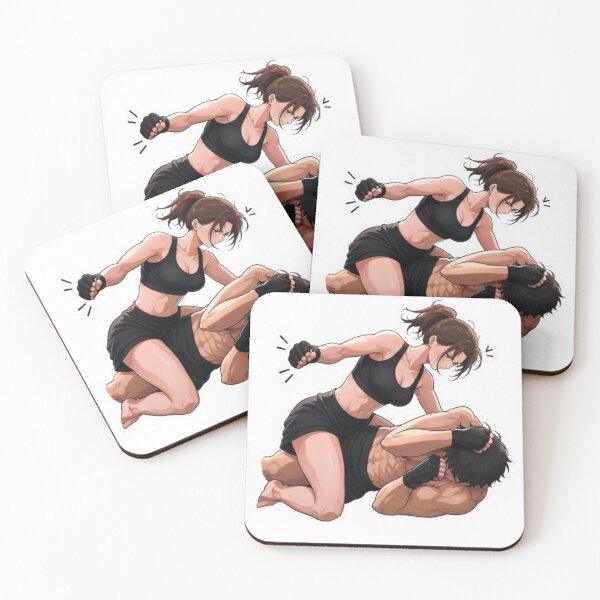 Item preview, Anime MMA Girl Sticker – Strong Fighter Aesthetic designed and sold by MeowLoka ⭐⭐⭐⭐.