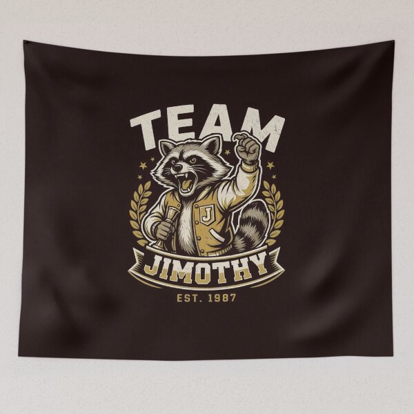 Item preview, Team Jimothy Funny Raccoon Vintage Varsity Mascot designed and sold by Malaryk.