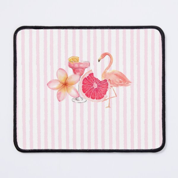 Item preview, Pink Tropical Summer Collage | Flamingo, Margarita, Grapefruit & Plumeria Watercolor Aesthetic designed and sold by NOUURRRR.