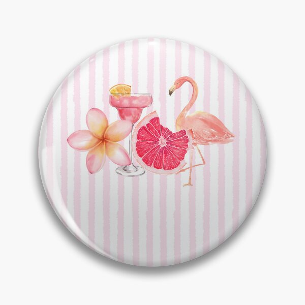 Item preview, Pink Tropical Summer Collage | Flamingo, Margarita, Grapefruit & Plumeria Watercolor Aesthetic designed and sold by NOUURRRR.
