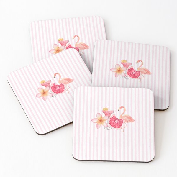Item preview, Pink Tropical Summer Collage | Flamingo, Margarita, Grapefruit & Plumeria Watercolor Aesthetic designed and sold by NOUURRRR.