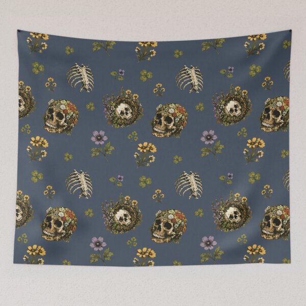 Item preview, Forestcore Skull Botanical Seamless Pattern with Wildflowers 6 designed and sold by SimplePoDesign.
