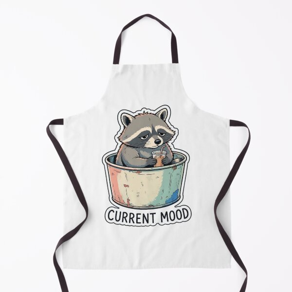 Item preview, Tired Raccoon with Iced Coffee Sticker - Current Mood Funny Trash Panda Vintage Art designed and sold by crazyhome.