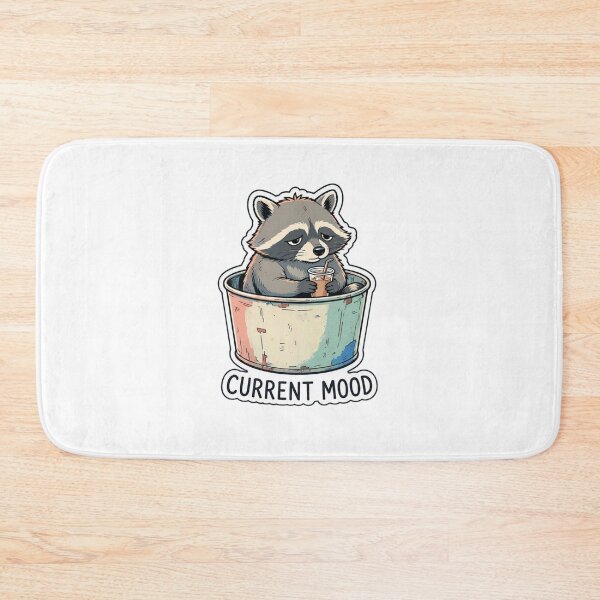 Item preview, Tired Raccoon with Iced Coffee Sticker - Current Mood Funny Trash Panda Vintage Art designed and sold by crazyhome.