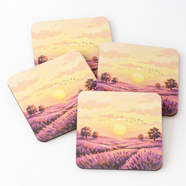Item preview, Lavender Field At Sunset In Watercolor designed and sold by ByNicoleSara.