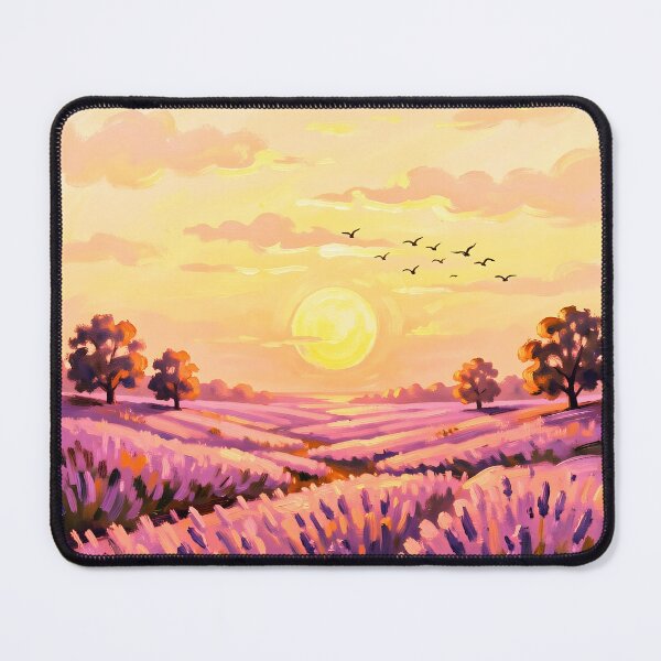 Item preview, Lavender Field At Sunset In Watercolor designed and sold by ByNicoleSara.