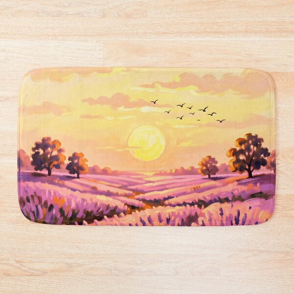 Item preview, Lavender Field At Sunset In Watercolor designed and sold by ByNicoleSara.