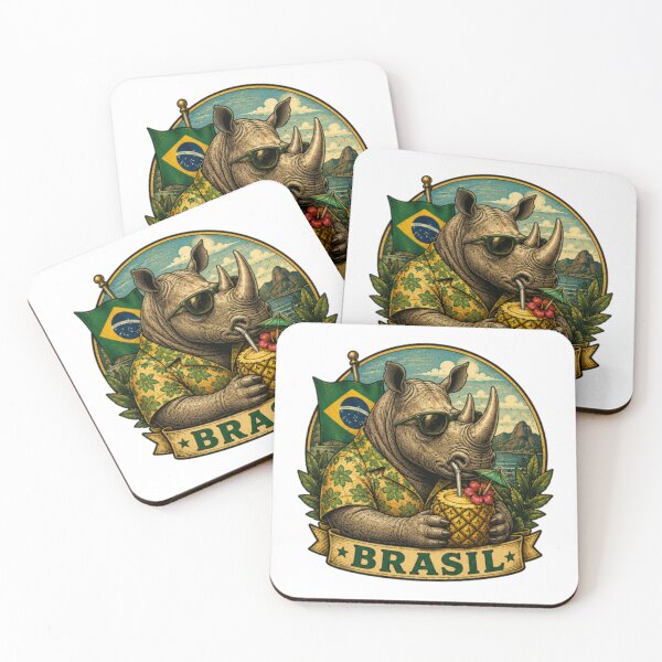 Item preview, Cool Rhino disfrutando de una Piña Colada designed and sold by JonysCreativeDesigns.