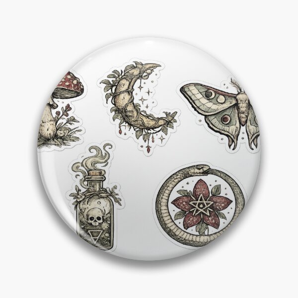 Item preview, Witchy Mushroom Sticker Pack Dark Academia Gothic Set designed and sold by DigitalDream Gallery.
