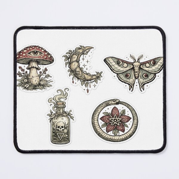 Item preview, Witchy Mushroom Sticker Pack Dark Academia Gothic Set designed and sold by DigitalDream Gallery.