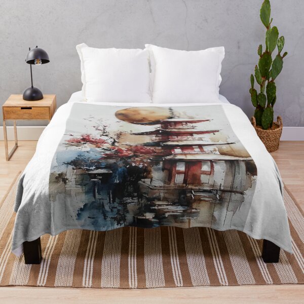 Item preview, Japanese Pagoda Beneath the Full Moon designed and sold by kaldart.