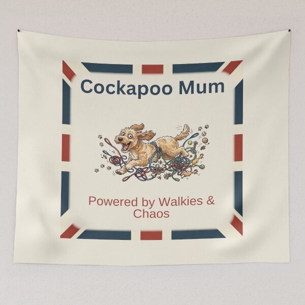 Item preview, Cockapoo Mum Chaos Edition Funny British Dog Gift – Powered by Walkies & Chaos designed and sold by BritPetBoutique.