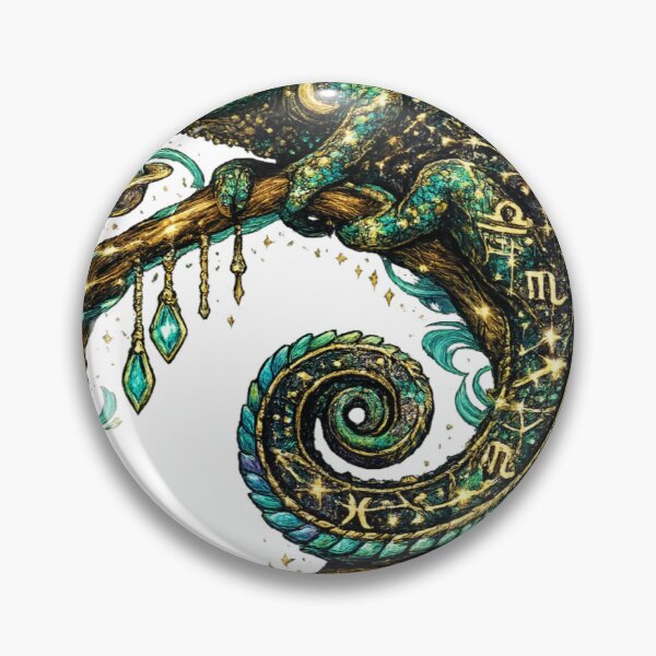 Item preview, Cosmic Zodiac Chameleon | Celestial Astrology Lizard | Mystical Galaxy Fantasy Art designed and sold by irfanshikh.