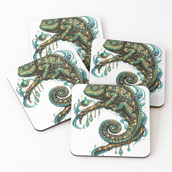 Item preview, Cosmic Zodiac Chameleon | Celestial Astrology Lizard | Mystical Galaxy Fantasy Art designed and sold by irfanshikh.