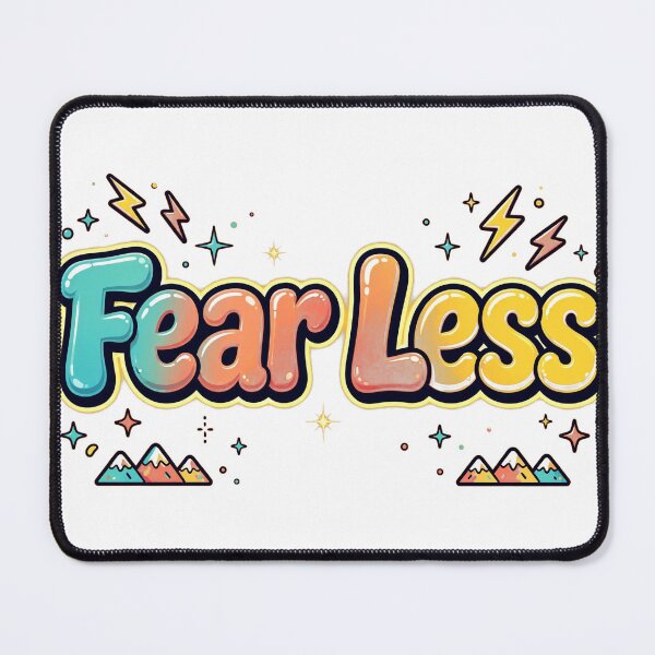 Item preview, Fear Less Pastel Rainbow Gradient Mountain Lightning Retro Quote designed and sold by AuraVibesArts .